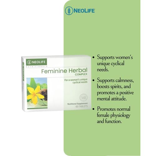 NEWLIFE GNLD Feminine Herbal Complex - 60 Tablets (Single) Herbal blend to help women achieve a state of optimal well being, comfort and calmness
