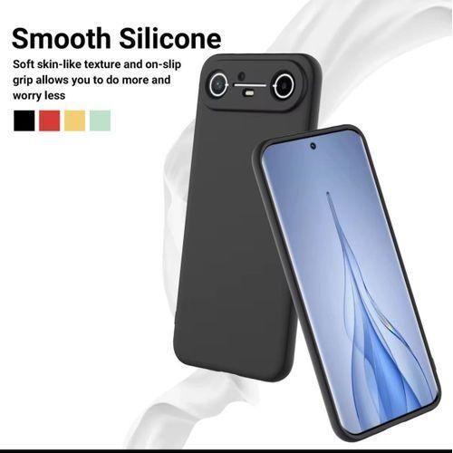Tecno Spark Slim Silicone Phone Case & Pouch With Camera Protection - Scratch Resistance, Shockproof Protective Case - ( Black )