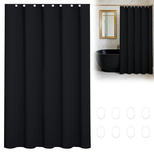Bath Shower Curtain, Anti-Mould Polyester Bath Curtain, Shower Curtains with 8 Shower Curtain Rings, Bath Curtain for Bathroom, Shower Blind