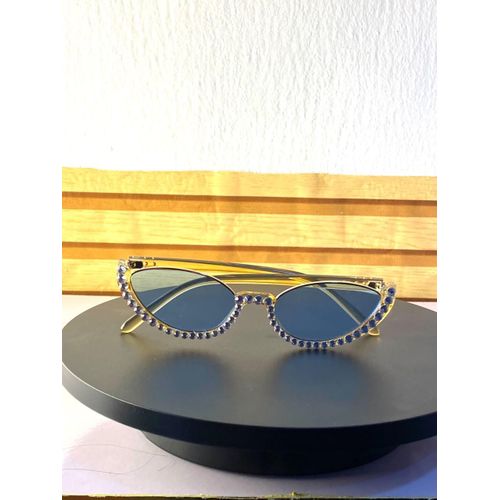 Stylish Cat-Eye Glasses - Blue