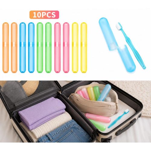 10Pcs Portable Toothbrush Travel Case – Reusable Toothbrush Holder Storage Box... 10pcs