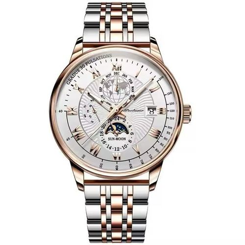 Long Lasting / Non Fading Sophisticated Chronograph Gold/Silver Diamond I Wristwatch