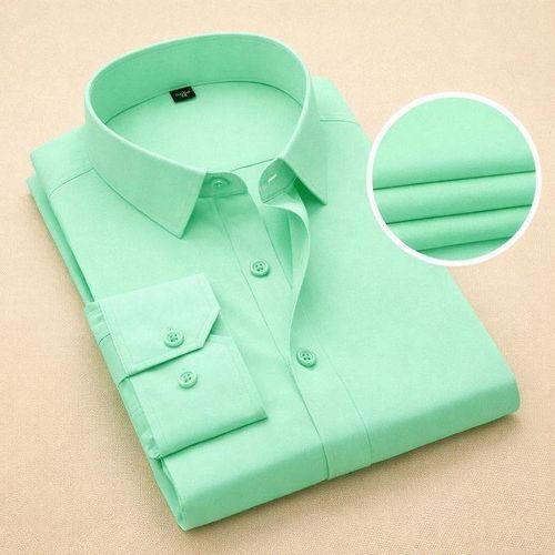 Men Plain Long Sleeve shirt lemon