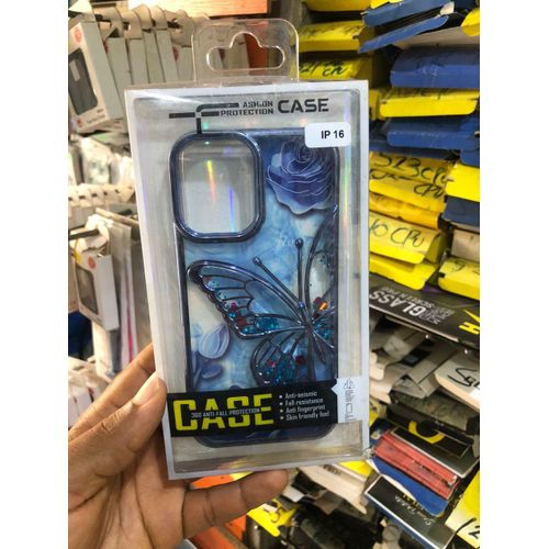 Luxury 3D Butterfly Crystal iPhone Case for iPhone 16 – Sparkling Rhinestone Floral Protective Cover