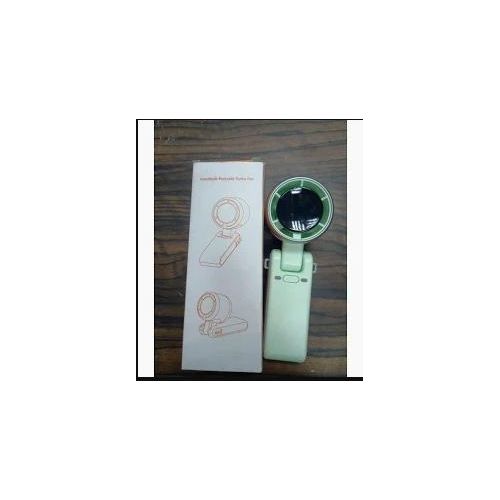 Handheld Portable Turbo Fan with Wrist Strap and USB Rechargeable Battery in Mint Green with Free Gift