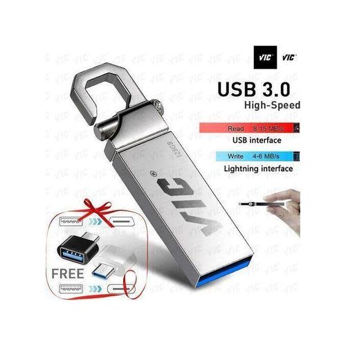 VIC 128GB USB3.0 Metal Flash Drives Portable Usb Drive Waterproof Memoria Usb Disk