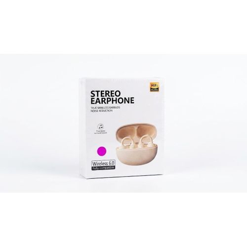 Wireless 6.0 Clip-On Open-Ear Earphones – Purple Edition (Hi-Fi Surround Sound & Noise Reduction)