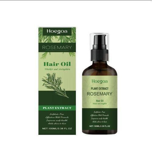 Hoegoa Rosemary Hair Oil Plant Extract Hair Care Oil for Nourishing Scalp Supporting Stronger Hair Improving Hair Texture and Moisture with Lightweight Non-Greasy Formula for Daily Hair and Scalp Care 100ml