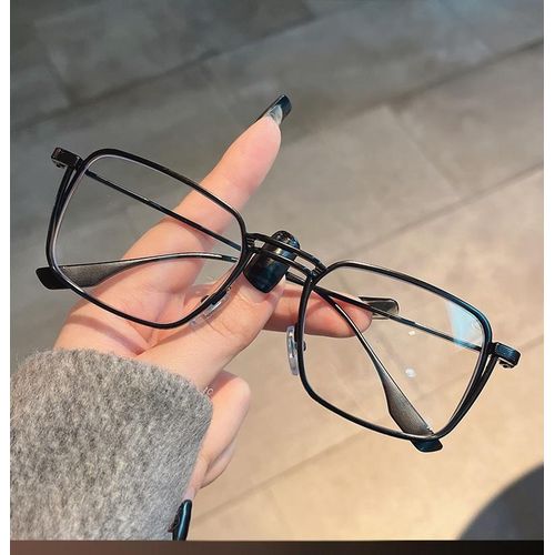 BLACK Vintage Titanium Frame Reading Glasses With Anti Blue Light For Men & Women - Presbyopia/Myopia Lenses