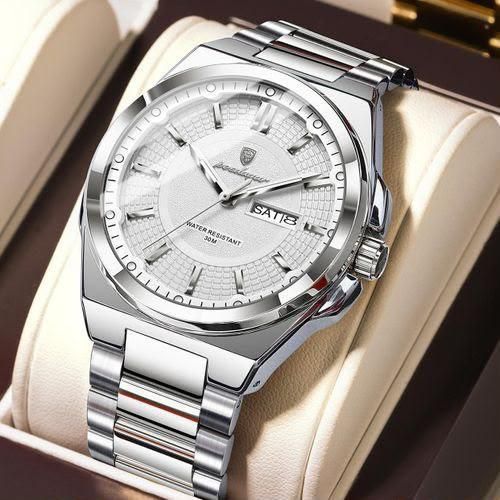 Extremely Sophisticated & Premium Mechanical Magnetic Silver Wristwatch For Classy Men