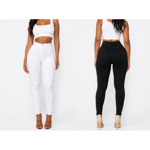 2 in 1 ladies Jean black and white