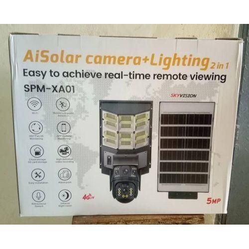 Original V380 2 lens Cctv camera + solar street light + free pole