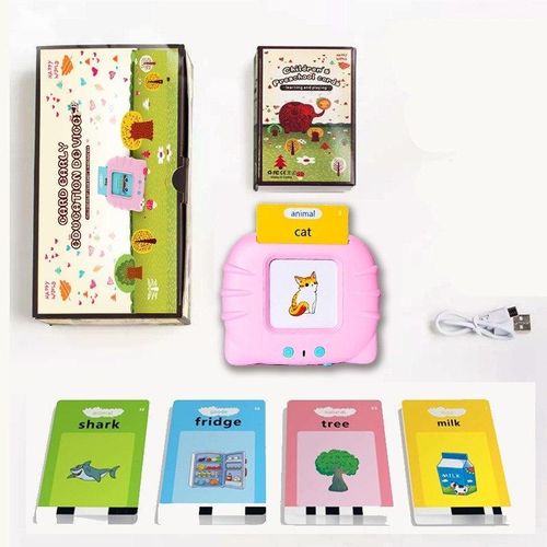 112PCS RECHARGEABLE KIDS CARD BEGINNER LEARNING EDUCATIONAL DEVICE-TOY (PINK)