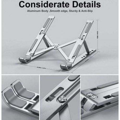Gueeton metal foldable, adjustable stand holder for laptop silver