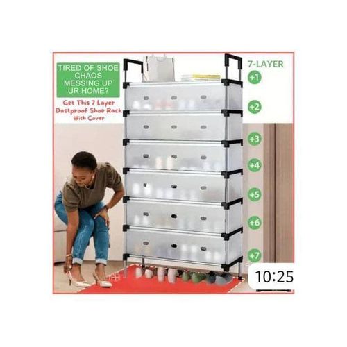 7-Layer Dust proof Shoe Rack with Cover – Large Capacity & Space Saving Organizer