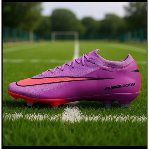 Men's Low-Cut Lightweight Football Boots - Vibrant Purple & Crimson Firm Ground Cleats