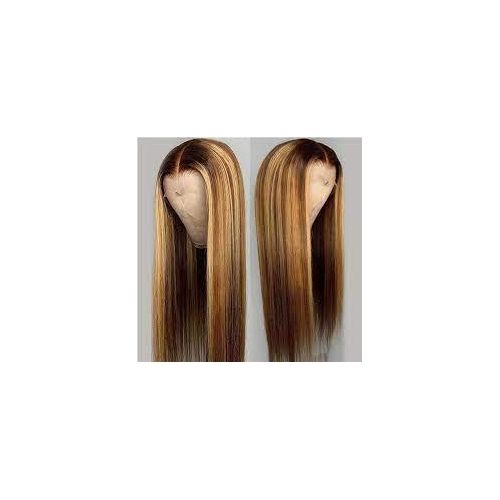 Silky Bone Straight Blunt Cut Wig With Closure For Ladies Piano