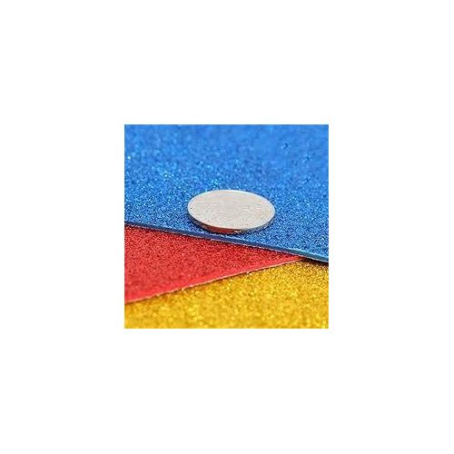 3 Glitter Foam sticker Paper Red, Yellow & Blue