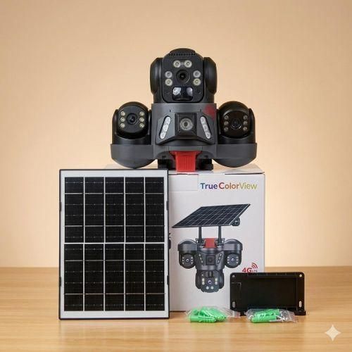 T31 Intelligent Solar 4G LTE PTZ Security Camera - Triple Lens, 12MP Ultra HD, Color Night Vision