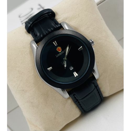 Ladies Leather Waterproof Watch - Black