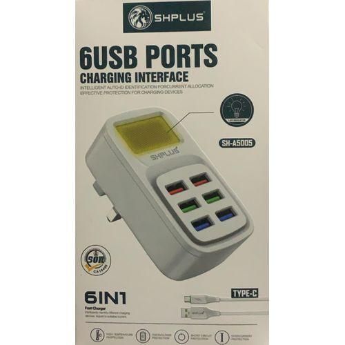 6 IN 1 USB SUPER FAST CHARGER + LED LAMP