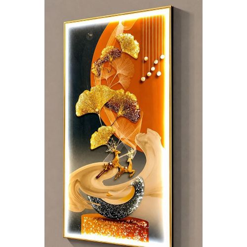 Luxury 3D Golden Ginkgo Leaf Wall Art