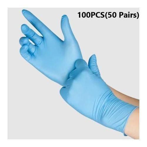 Nitrile Gloves - Latex Free Blue Gloves (L)- 100pcs in Box