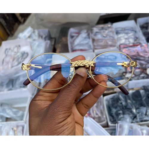 Luxury Round Blue Light Eyeglasses – Gold Frame Anti Blue Ray Glasses for Men and Women, Clear Lens Computer Eyewear ( Oval Gold Frame)