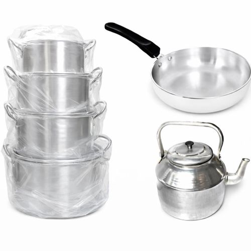 Picassso-Cooking Pots Set Of 4 with a Kettle' Frying pan and one free spoon