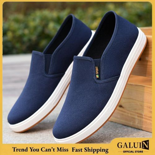 Men's Slip-On Casual Canvas Shoes - Blue
