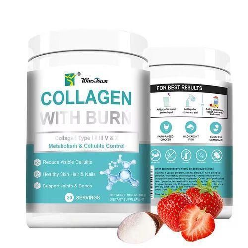 Collagen with Burn - Multi Collagen Complex (Types I, II, III, V & X) – Advanced Skin, Joint & Beauty Support – Helps Reduce the Appearance of Cellulite – Hair, Skin, Nails & Bone Health Formula
