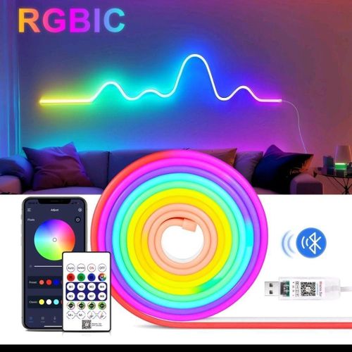 LED Neon Light Strip with APP Remote Control Waterproof Neon LED Light Strip for Bedroom, Game Room, Outdoor Decoration - 3m