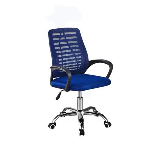 ergonomic mid-back mesh office chair blue