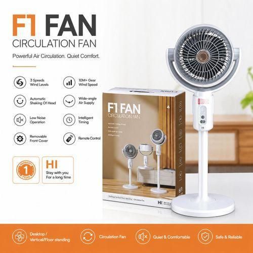 Adjustable Standing/Desktop Fan with Remote Control -F1 Circulation Fan